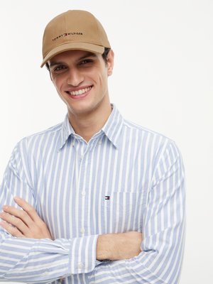 Cap aus Baumwolle mit Struktur und gesticktem Label-Schriftzug