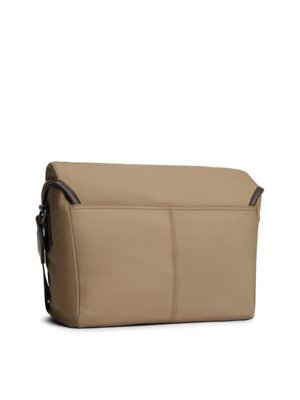 Crossbody-Umhängetasche aus Canvas mit Lederakzenten und Aufnäher