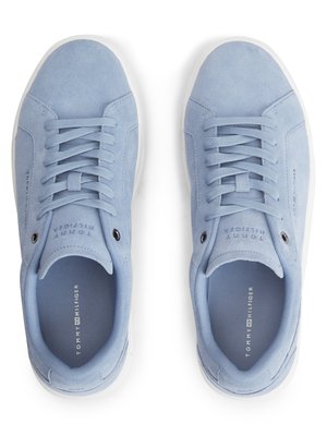 Sneaker aus Veloursleder mit Label-Schriftzug