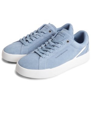 Sneaker aus Veloursleder mit Label-Schriftzug