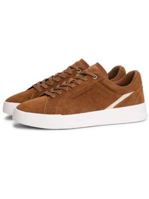 Sneaker aus Veloursleder mit Label-Schriftzug
