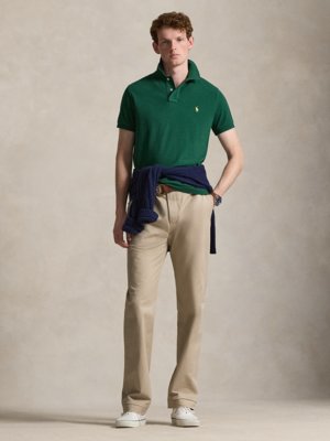 Piqué-Poloshirt mit Logo-Stickerei, Custom Slim Fit