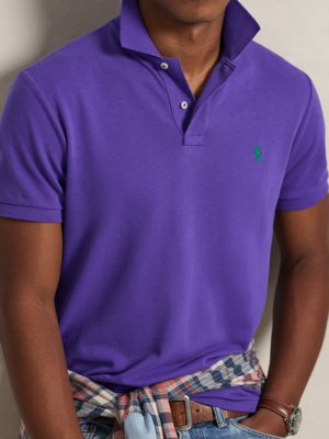 Piqué-Poloshirt mit Logo-Stickerei, Custom Slim Fit