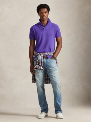 Piqué-Poloshirt mit Logo-Stickerei, Custom Slim Fit