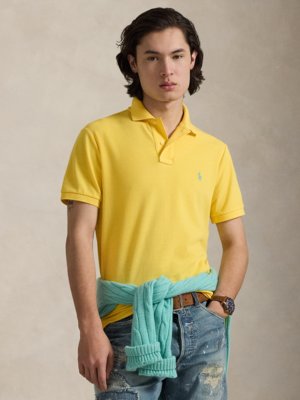 Piqué-Poloshirt mit Logo-Stickerei, Custom Slim Fit