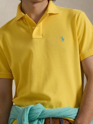 Piqué-Poloshirt mit Logo-Stickerei, Custom Slim Fit