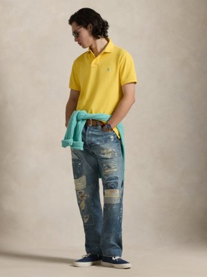 Piqué-Poloshirt mit Logo-Stickerei, Custom Slim Fit