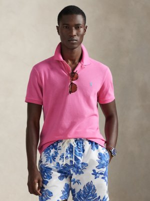 Piqué-Poloshirt mit Logo-Stickerei, Custom Slim Fit