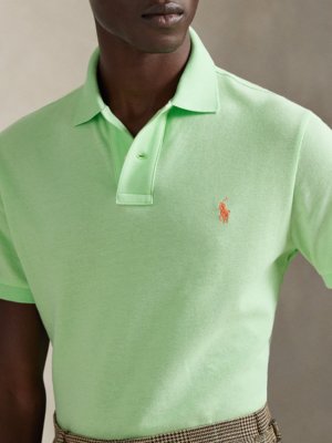 Piqué-Poloshirt mit Logo-Stickerei, Custom Slim Fit