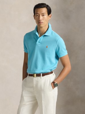 Piqué-Poloshirt mit Logo-Stickerei, Custom Slim Fit