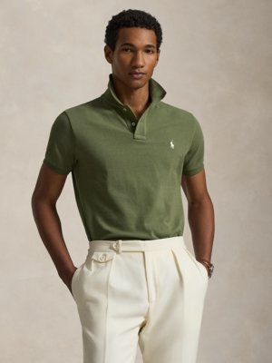 Piqué-Poloshirt mit Logo-Stickerei, Custom Slim Fit