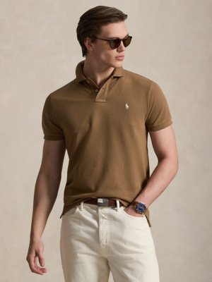 Piqué-Poloshirt mit Logo-Stickerei, Custom Slim Fit
