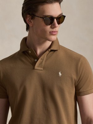 Piqué-Poloshirt mit Logo-Stickerei, Custom Slim Fit
