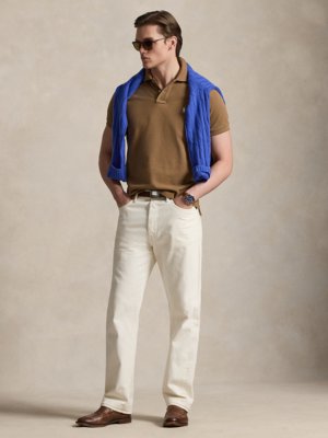 Piqué-Poloshirt mit Logo-Stickerei, Custom Slim Fit