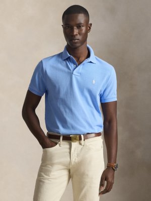 Piqué-Poloshirt mit Logo-Stickerei, Custom Slim Fit