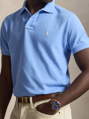 Piqué-Poloshirt mit Logo-Stickerei, Custom Slim Fit