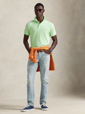 Piqué-Poloshirt aus Baumwolle mit Logo-Stickerei, Slim Fit