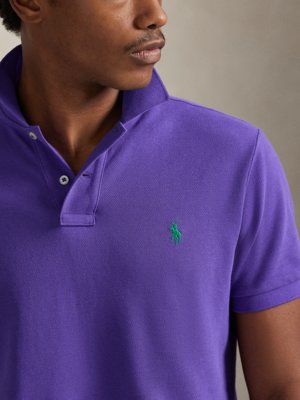 Piqué-Poloshirt aus Baumwolle mit Logo-Stickerei, Slim Fit