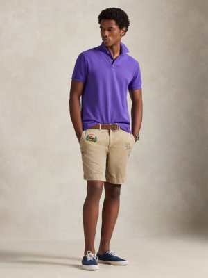 Piqué-Poloshirt aus Baumwolle mit Logo-Stickerei, Slim Fit