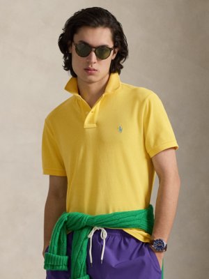 Piqué-Poloshirt aus Baumwolle mit Logo-Stickerei, Slim Fit