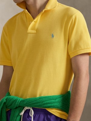 Piqué-Poloshirt aus Baumwolle mit Logo-Stickerei, Slim Fit