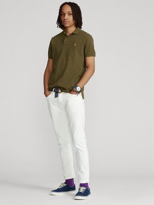 Piqué-Poloshirt aus Baumwolle mit Logo-Stickerei, Slim Fit