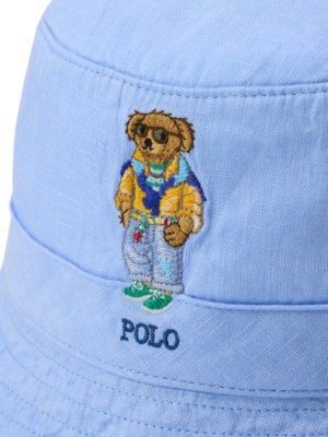 Bucket-Hat aus Leinen mit Polo-Bear-Stickerei