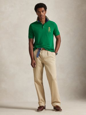 Piqué-Poloshirt mit Wappen- und Monogramm-Stickerei, Classic Fit