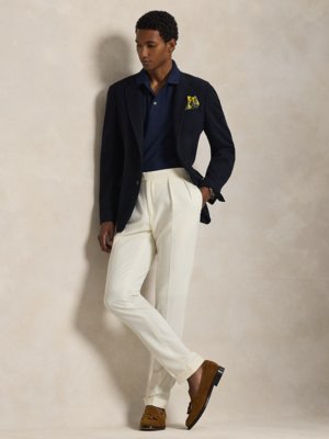Piqué-Poloshirt mit kleiner Pony-Stickerei, Custom Slim Fit