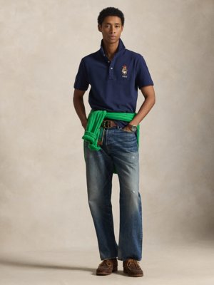 Piqué-Poloshirt mit Polo Bear-Stickerei