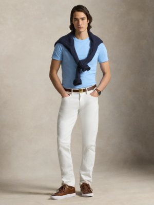 Leichtes T-Shirt mit Pony-Stickerei, Custon Slim Fit
