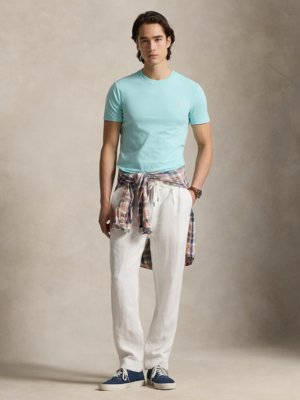 Softes T-Shirt mit kleiner Pony-Stickerei, Custom Slim Fit