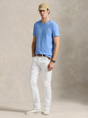 Leichtes T-Shirt mit Pony-Stickerei, Custon Slim Fit