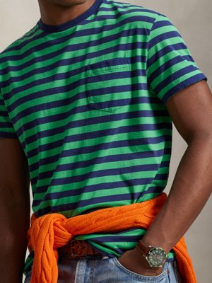 Softes T-Shirt aus Baumwolle mit Ringelstreifen, Classic Fit