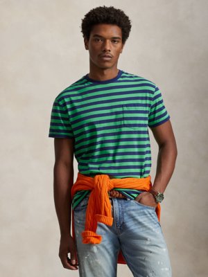 Softes T-Shirt aus Baumwolle mit Ringelstreifen, Classic Fit