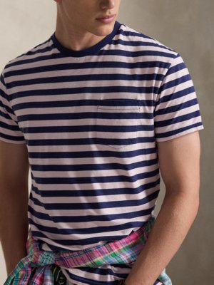 Softes T-Shirt aus Baumwolle mit Ringelstreifen, Classic Fit