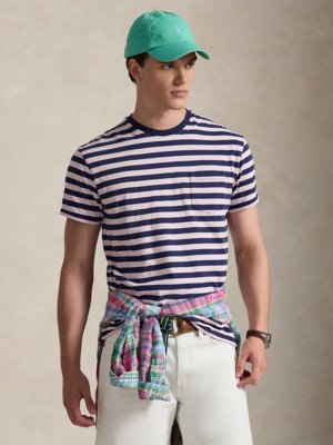 Softes T-Shirt aus Baumwolle mit Ringelstreifen, Classic Fit