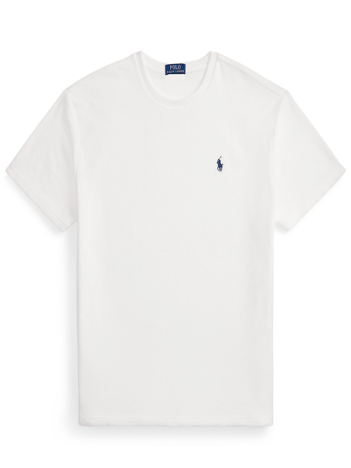 Polo Ralph Lauren Elastisches Frottee-T-Shirt mit kleiner Pony-Stickerei, Classic Fit in L