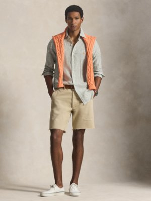 Leinenhemd mit Streifenmuster, Custom Fit