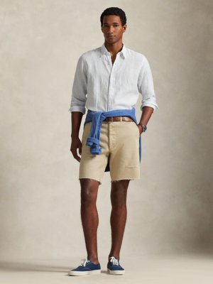 Leinenhemd mit Streifenmuster, Custom Fit