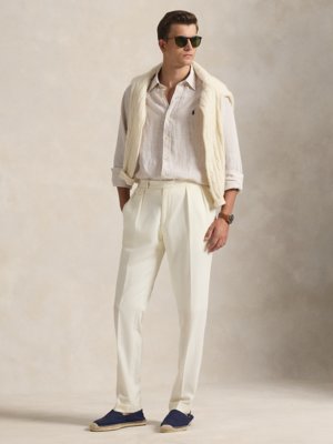 Leinenhemd mit Streifenmuster, Custom Fit