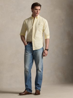 Oxfordhemd mit feinem Streifenmuster, Custom Fit