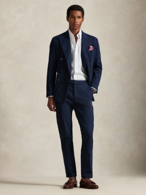 Leinenhemd mit Streifenmuster, Slim Fit