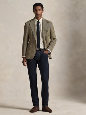 Leichtes Baumwollhemd mit Streifenmuster, Custom Fit