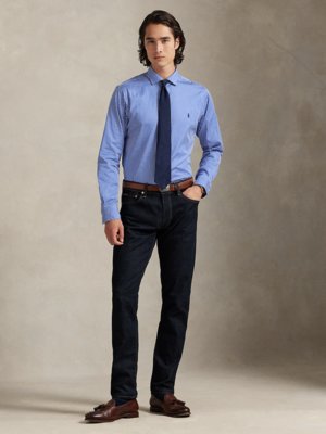 Leichtes Twill-Hemd aus Baumwolle mit Streifenmuster, Custom Fit