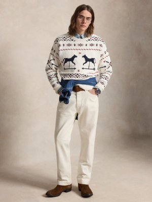 Strick-Pullover aus Baumwolle, Leinen und Kaschmir, Regular Fit