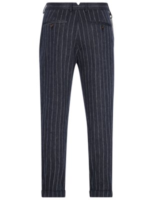 Leinenhose mit Baumwollanteil und Nadelstreifen