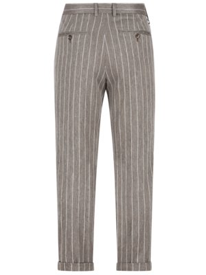Leinenhose mit Baumwollanteil und Nadelstreifen