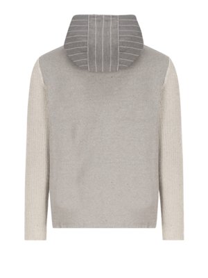 Strickjacke aus Baumwolle mit abnehmbarer Kapuze