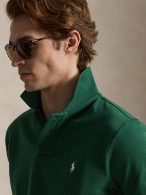 Piqué-Poloshirt mit Logo-Stickerei, Custom Slim Fit